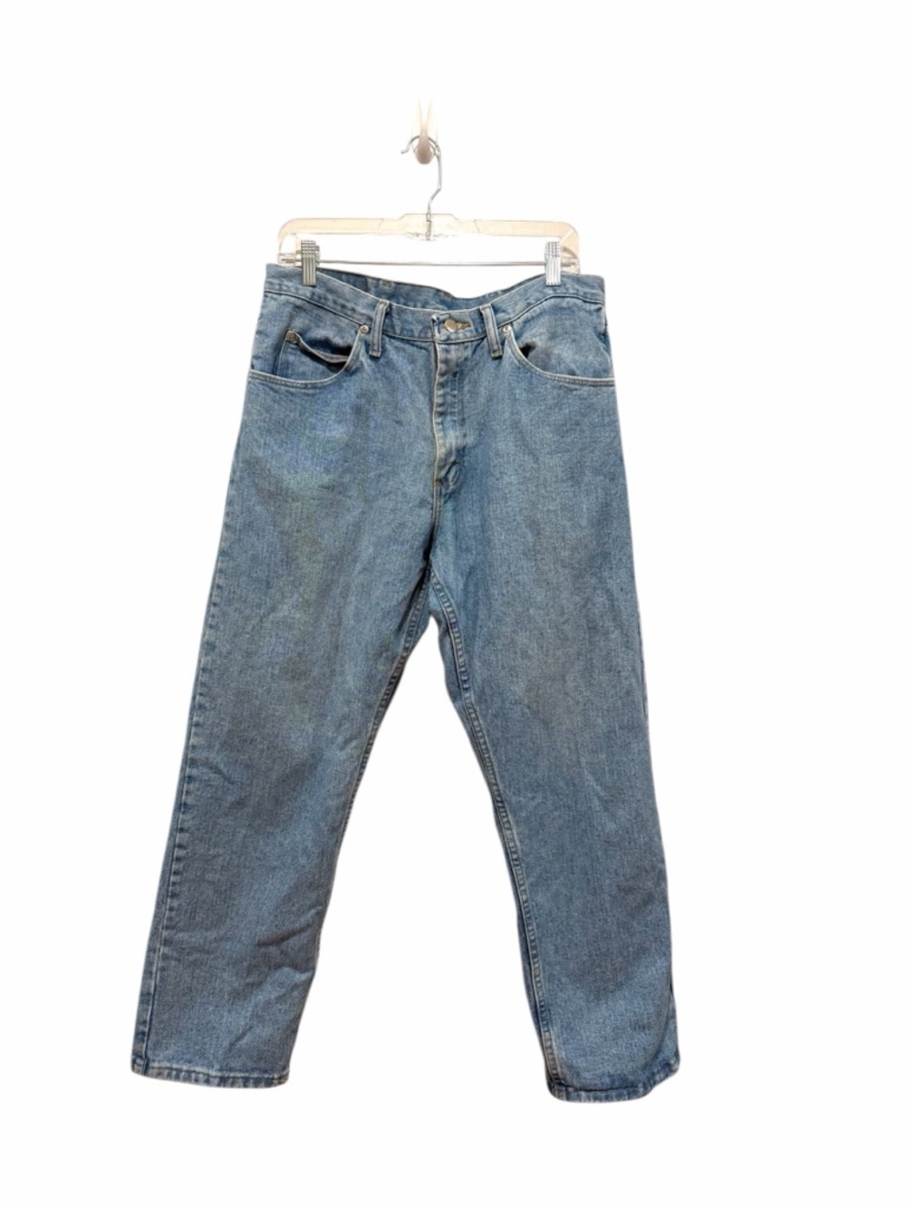 Wrangler Relaxed Fit Jeans Light Wash Vintage Style Straight Leg 34x29